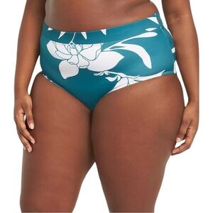 Lane Bryant Mid-Waist Swim Brief in Surf Floral